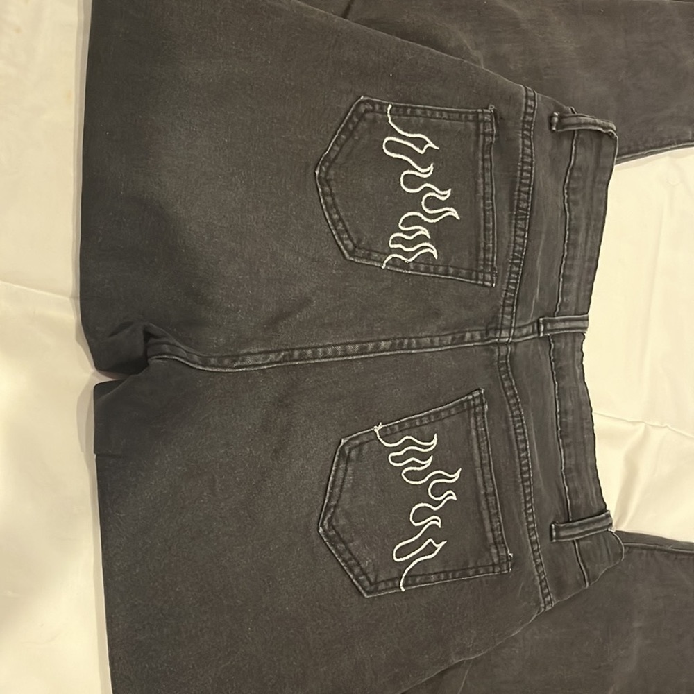 Black Skinny Jeans with Fire sketch